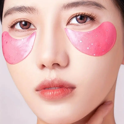 Korean Beauty Rose Hydra-Gel Eye Mask Sheet For Smooth, - Perfect For All Skin Types - Travel And Home Use