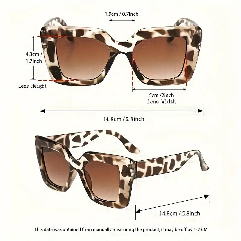 3pcs Large Butterfly Sunglasses For Women Casual Gradient Anti Glare Sun Shades For Vacation Beach Party