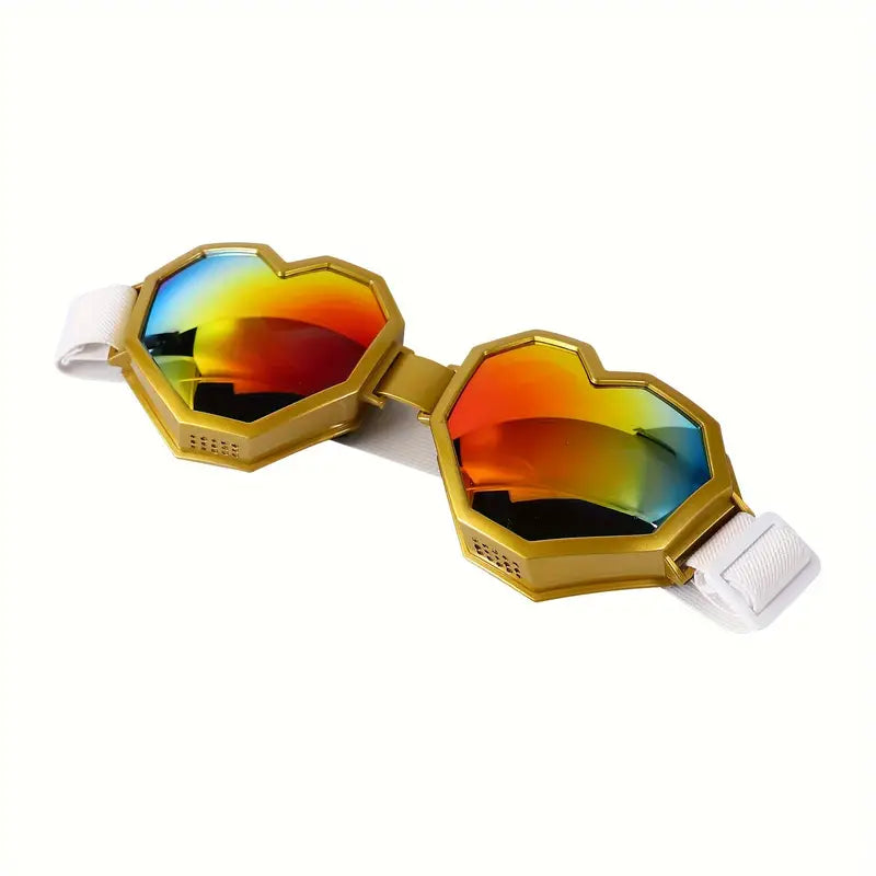 Oversized Heart Shaped Goggles Sports Outdoor Fashion Mirrored Sunglasses For Skiing Hiking Travel