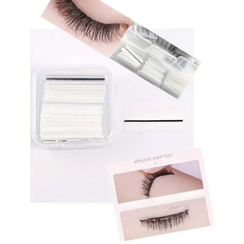 40-Pack, Easy-to-use Self-Adhesive Eyelash Strips in Black with Built-In Eyeliner, Waterproof & Windproof, Versatile Lengths, Captivating Natural Look, Reusable