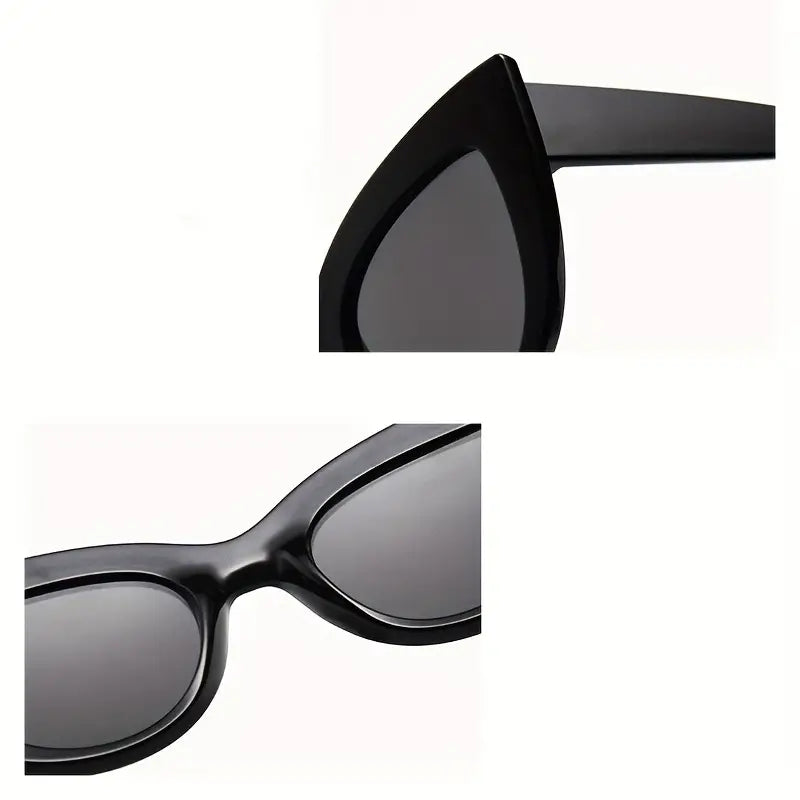 Chic and Stylish Black Cat-Eye Sunglasses – Versatile Vintage Anti-Reflective Lens Eyewear, Ideal for Golf and Daily Wear