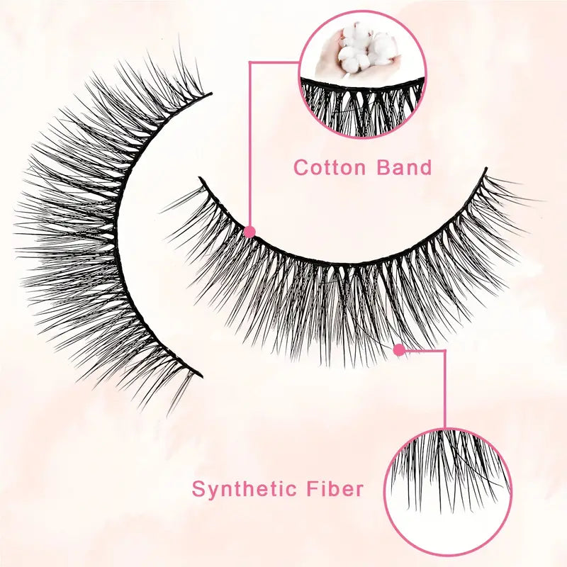 10 Pairs Natural False Eyelashes, Fluffy Cross Thick Eyelashes, Faux Mink False Eyelashes