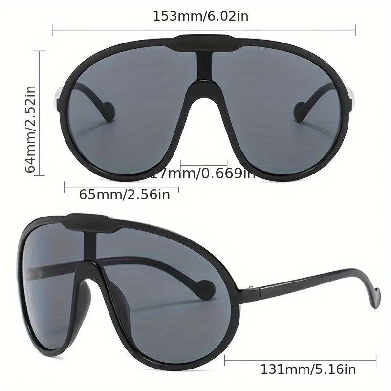 Lunettes de soleil une pièce surdimensionnées pour femmes et hommes, bouclier Anti-éblouissement décontracté, lunettes à la mode pour vacances, fête à la plage 