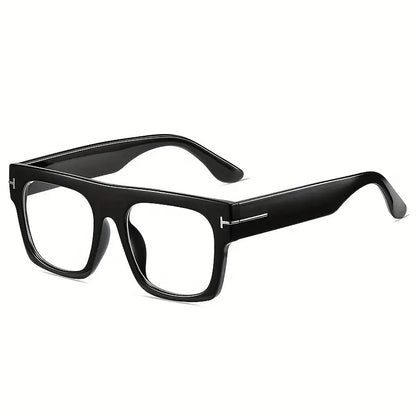 Clear Lens Glasses For Women Men Classic Square Frame Eyeglasses Minimalist Flat Top Eyewear