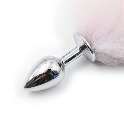 Tapón Anal de Metal para mujer, tapón Anal de cola de zorro para juego sexual de pareja, tapón de cola de plumas para Cosplay, juguete sexual Anal para adultos, accesorios eróticos, 1 ud. 