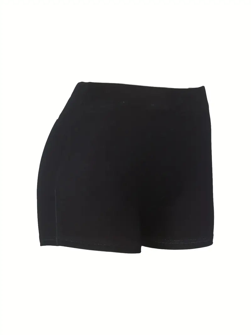 Letter Print Skinny Shorts, Sexy Shorts For Spring & Summer, Women's Clothing