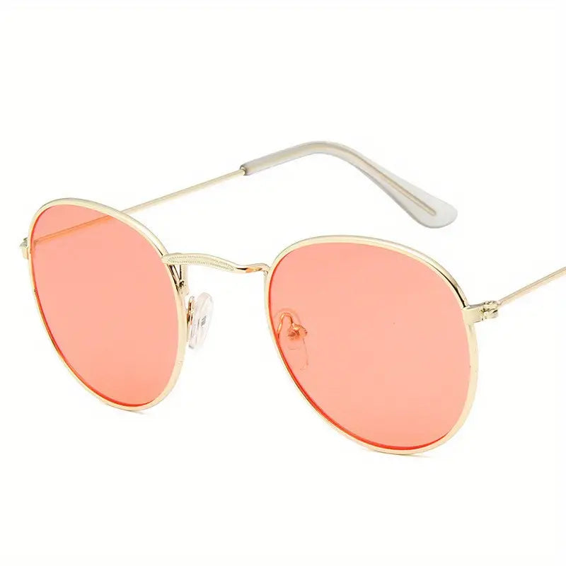 Round Metal Fashion Sunglasses For Women Men Brand Designer Mirror Lens Glasses For Driving Travel