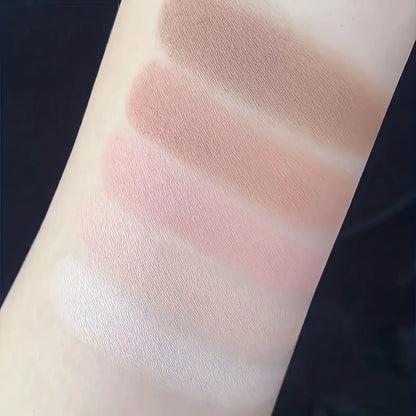 5-Color Matte Eyeshadow Palette: Brown, Nude & Pink Tones, Perfect for Daily Wear - High-Quality, Lead-Free & Low Saturation