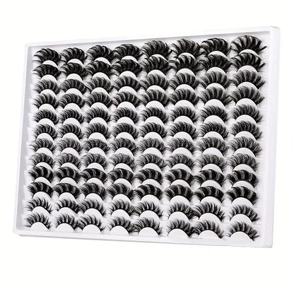 Dramatic, Yet Natural: 48 Pair Hypoallergenic Faux Mink Lashes - Thick, Wispy for Eye-Catching Party, Stage, Festival Makeup Look