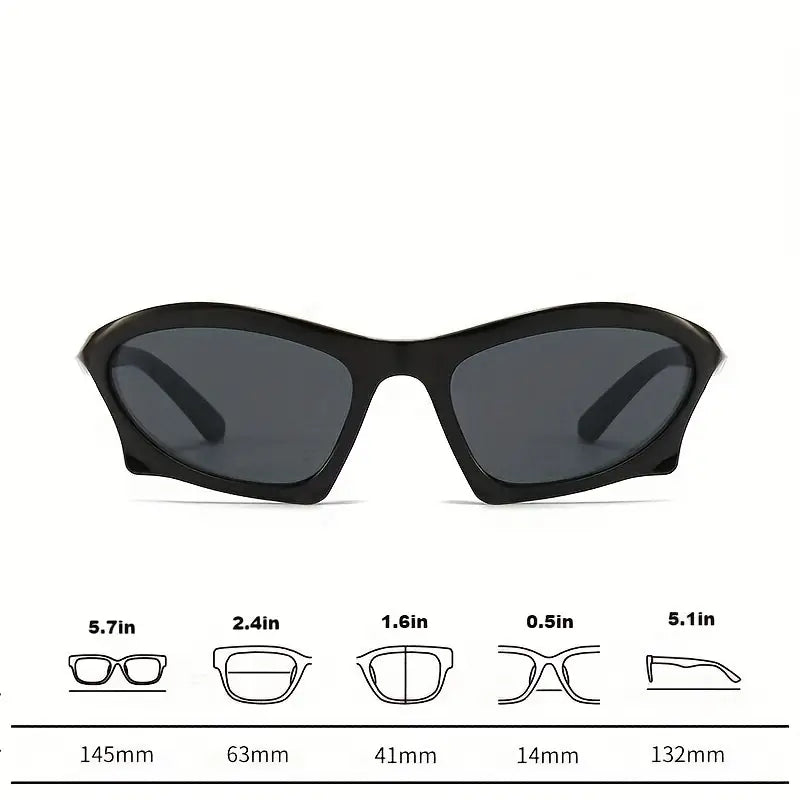 Y2K Futuristic Wrap Around Sunglasses For Women Men Cyberpunk Mirrored Fashion Sun Shades For Cycling Beach Party