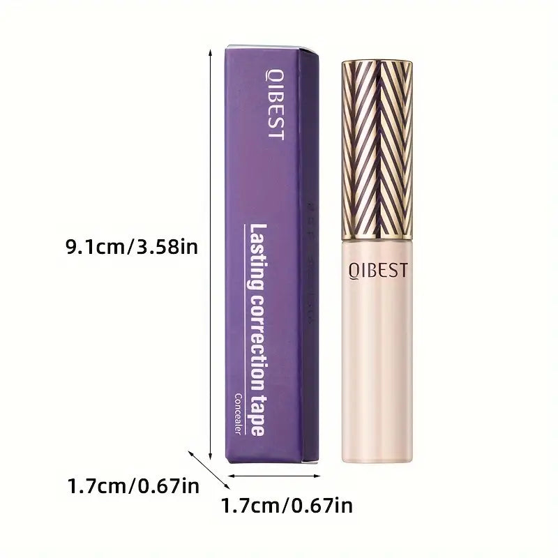 QiBest Liquid Concealer: Waterproof, Long-lasting, Full Coverage for Acne Marks & Dark Circles, Natural Makeup, All Skin Types, Light to Medium Tone, <1 Fl Oz