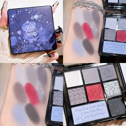 Elegant Talc-Free, Mixed Color Eyeshadow Palette: Dark Retro-Inspired with 5-8 Rich Matte Colors, Perfect for Daring and Expressive Styles