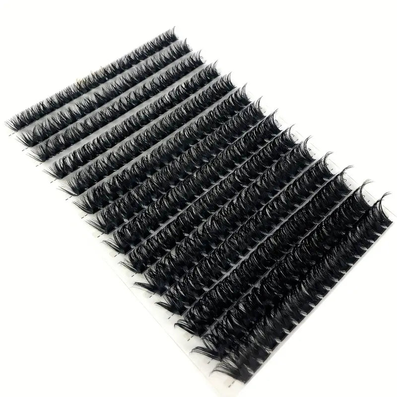 80D Faux Mink Eyelashes 280 Cluster 0.07mm D Curled 9-16mm Mixed Natural Eyelash Extension 3D Russian Strip Personal Eyelash Makeup Tool