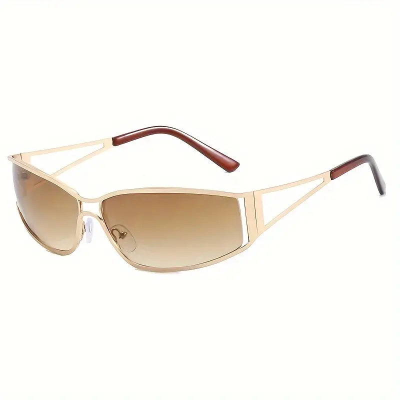 Y2K Wrap Around Sunglasses For Women Men Gradient Hollow Out Fashion Sports Sun Shades For Cycling Beach Party