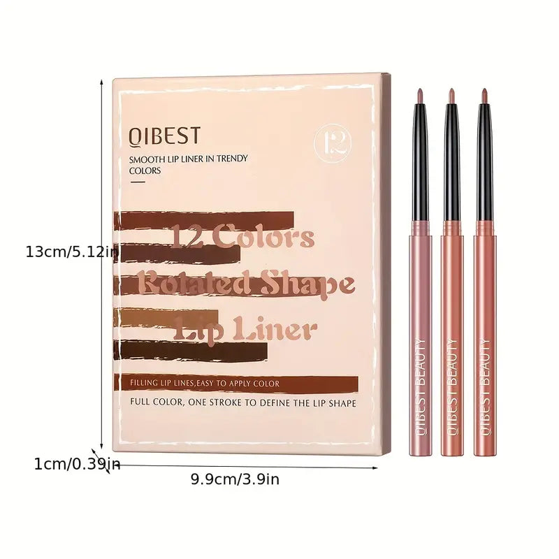 12 Pcs Matte Lip Liner Set Long Lasting Lip Liner Lipstick Nude Waterproof Retouch Lipstick Pen