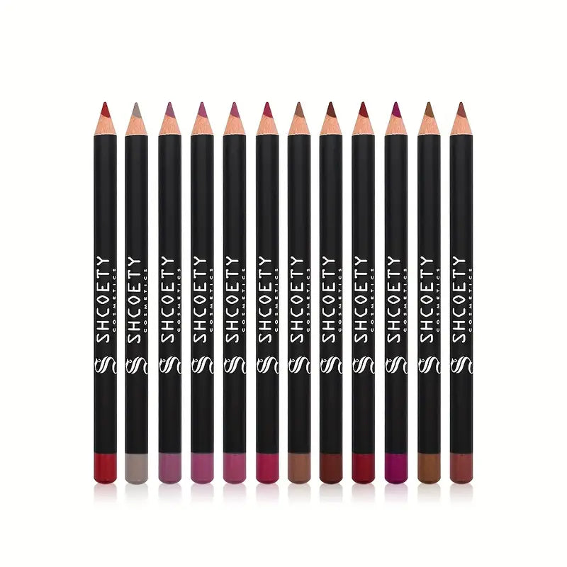 12 Color Matte Lipstick Pen Lip Liner Set , Nude Matte Plumping Lip Liner Pen, Long Lasting Makeup Holding Lipstick Pen