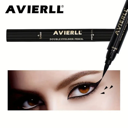 Waterproof, 2-in-1 Winged Eyeliner Stamp - Smudge-Proof & Long-Wearing for Perfect Cat Eye & Vamp Black Look, Alcohol-Free Liquid Formula, Delivers Quick Flick & Flawless Application