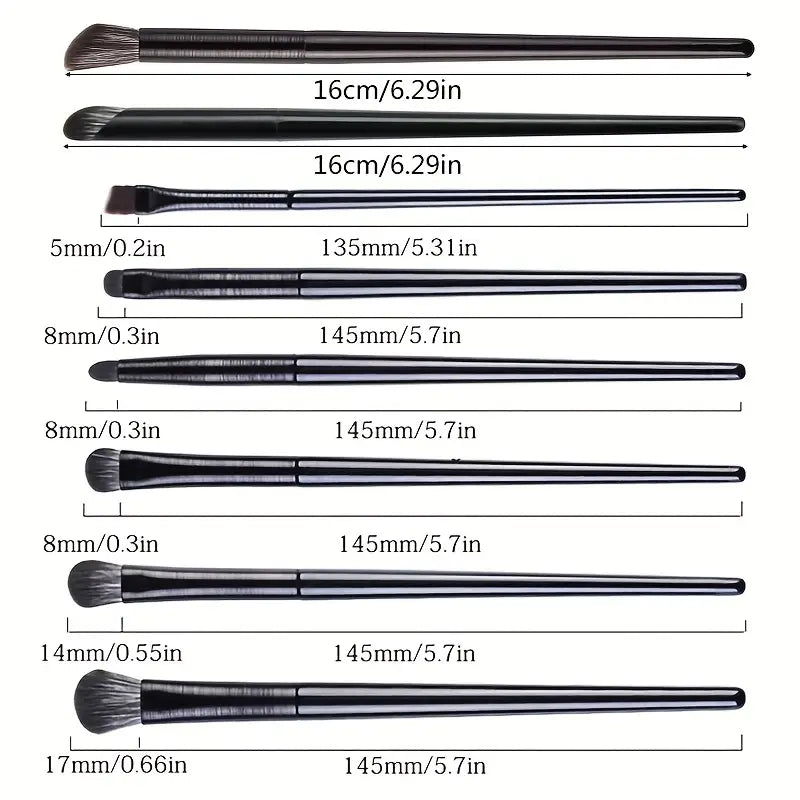 8pcs Eyeshadow Brush Set For Blending, Smudging, Winged Liner, Crease, Highlighting, Small Detailing And More, For Delicate Eye Makeup