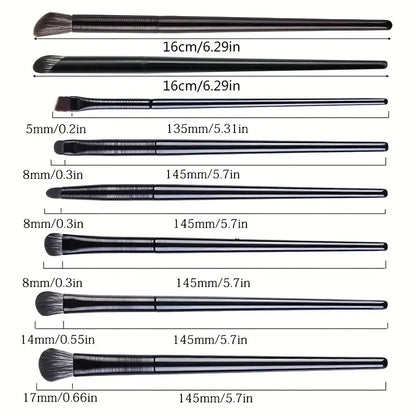 8pcs Eyeshadow Brush Set For Blending, Smudging, Winged Liner, Crease, Highlighting, Small Detailing And More, For Delicate Eye Makeup