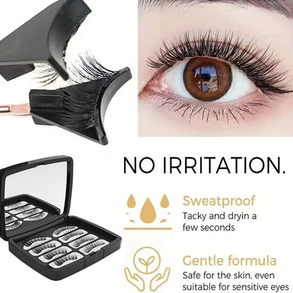 Natural-Looking Soft 3D Magnetic Eyelashes Set - Reusable, Multiple Pairs, 10-12mm Length, Includes Tweezers, Various Styles & Curls