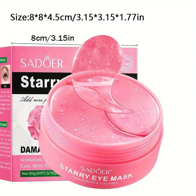 Korean Beauty Rose Hydra-Gel Eye Mask Sheet For Smooth, - Perfect For All Skin Types - Travel And Home Use