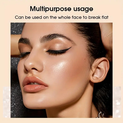 Long-Lasting, Compact Silver Highlighter Cream: Waterproof, Sweat-Resistant with Stylish Glitter Effect for Ultimate Face Contouring and Brightening