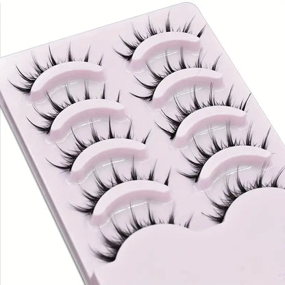 5 Pairs Manga Eyelashes, Japanese Makeup Thick And Natural Eyelash Extensions, Cosplay Anime Eyelashes Makeup Tool