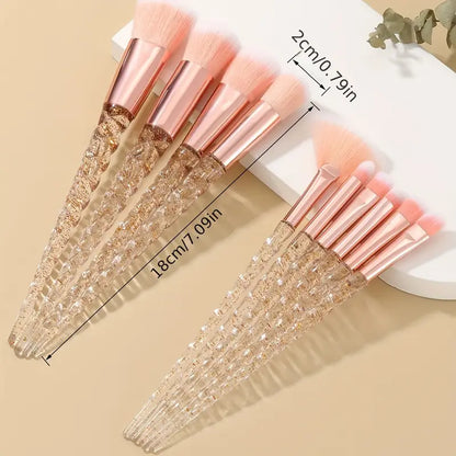 10-Piece Unicorn Makeup Brush Set: All-Skin Type, Professional & Beginner-Friendly, Ideal for Contouring, Eyeshadow & Blending, Travel & Home Use - Rose Gold