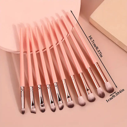 Makeup Brush Set, 10pcs Eye Makeup Cover Brush, Portable Soft Eyeshadow Brush Eyebrow Brush Nose Shadow Brush