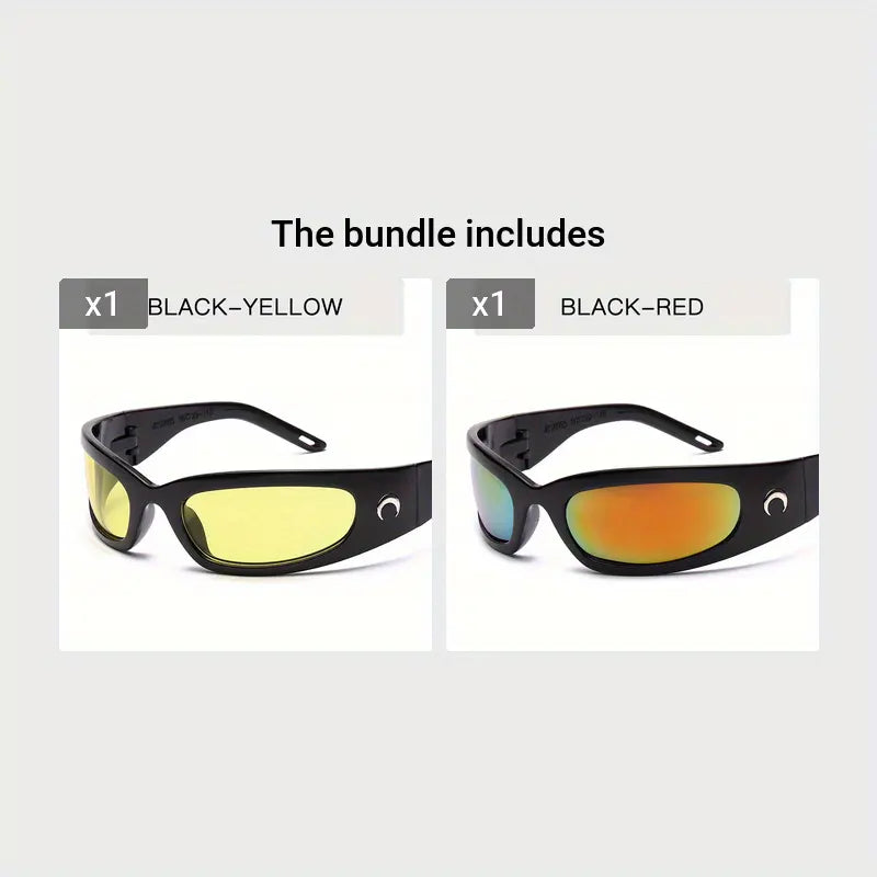 Wrap Around Sunglasses For Women Men Y2K Oval Frame Glasses Sports Cycling Eyewear UV400