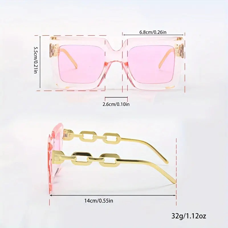 3pcs Large Square Fashion Sunglasses For Women Men Summer Candy Color Sun Shades For Party Beach Travel