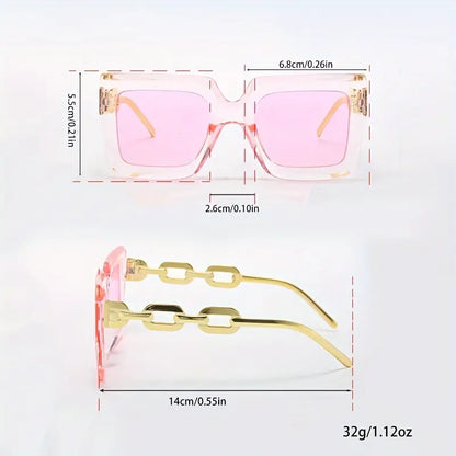 3pcs Large Square Fashion Sunglasses For Women Men Summer Candy Color Sun Shades For Party Beach Travel