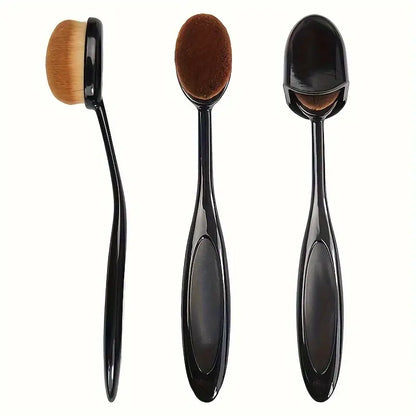 Large Oval Toothbrush Foundation Brush - Flawlessly Applies Liquid, Cream, Powder Makeup & Sunscreen - Nylon Bristles, ABS Plastic, Ideal for All Skin Types