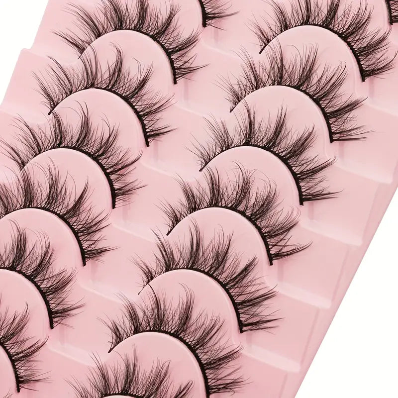 7/10 Pairs False Eyelashes Cat Eyes Super Fluffy Faux Mink Eyelashes Dramatic Long Thick Eyelashes Makeup Tools Eyelashes Extension For Daily Party Wear