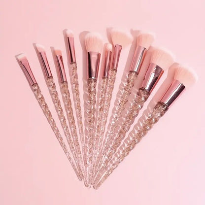 10pcs Pink Cosmetic Makeup Brushes Set Powder Foundation Eyeliner Eyeshadow Lip Brush Holiday Gift For Beauty Lovers