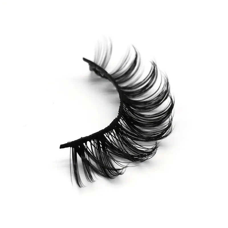 Fluffy and Dramatic 15mm Russian Faux Mink Strip Lashes, D Curl for Extra Volume, Lightweight and Reusable for Natural and Cute Looks