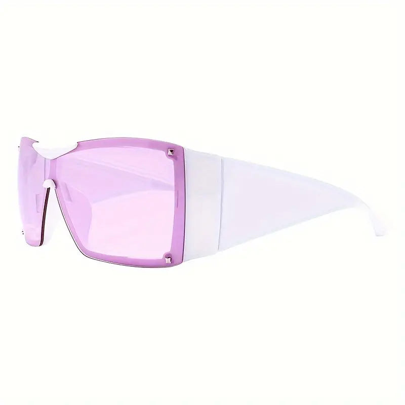 Y2K One-piece Fashion Sunglasses For Women Men Futuristic Anti Glare Sun Shades For Cycling Beach Party