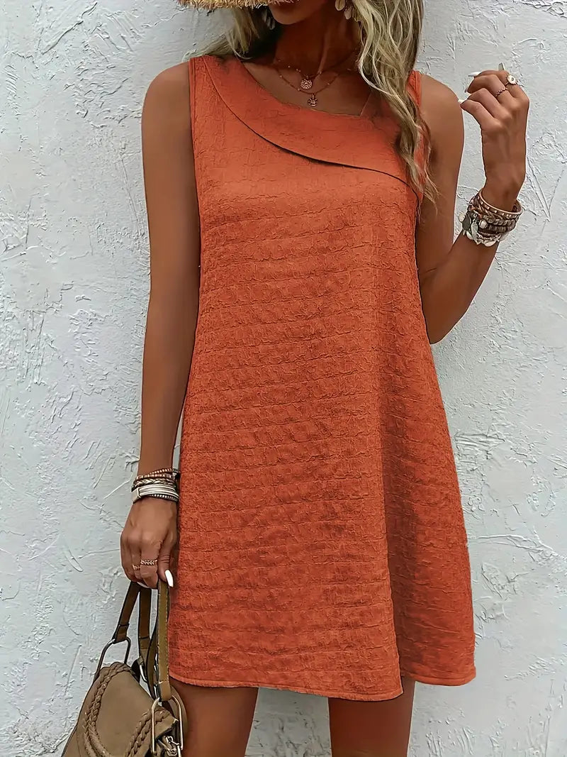 Loose Mini Tank Dress, Sleeveless Casual Dress For Summer & Spring, Women's Clothing