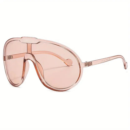 Lunettes de soleil surdimensionnées une pièce pour femmes et hommes, monture transparente Y2K, accessoires Photo décontractés en plein air, pour fête et plage 