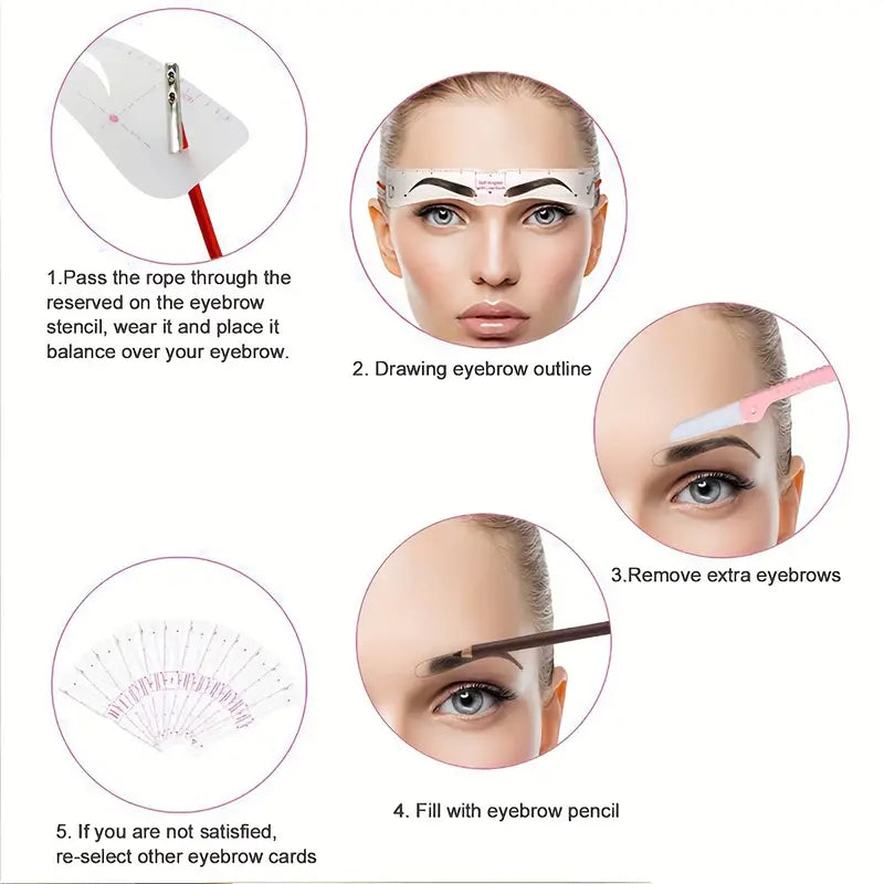 Ensemble de pochoirs à sourcils réutilisables 12 pièces et 1 rasoir à sourcils, guide de mise en forme des sourcils, bricolage, dessin, modèle de toilettage, carte, outil de maquillage facile 