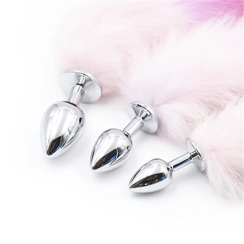 1pc Metal Anal Plug Fox Tail Butt Plug For Couple Sex Game Cosplay Feather Tail Plug Adult Anal Sex Toy For Women Erotic Accessories