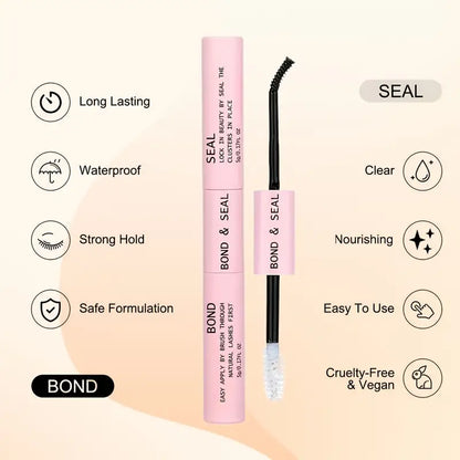 Waterproof & Long-Lasting Eyelash Extension Glue - At-Home DIY Lash Bond, All Skin Types, Sulfate-Free, 48-72 Hour Hold, with Curling Effect