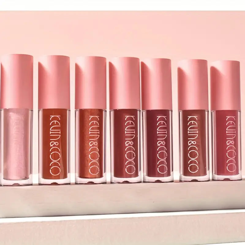 8 Color PVC Lip Gloss Set Box , Soft Velvet Matte Lip Glaze , Smudge Proof Long Lasting Cosmetics For Girls And Women