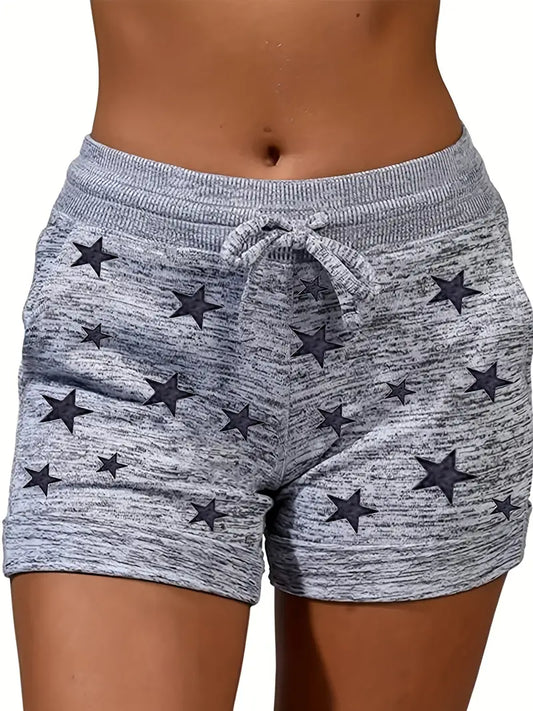 Women's Clothing: Look Stylish & Feel Comfortable in Star Print Drawstring Shorts This Spring & Summer!