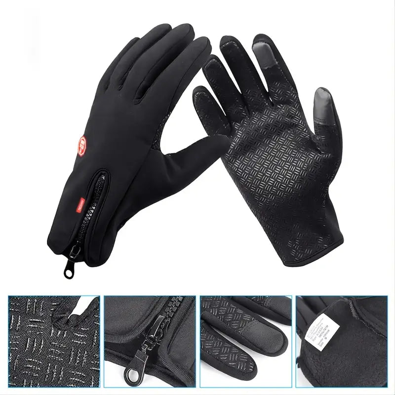 Gants d'hiver chauds, coupe-vent, chauds, utilisables pour écran tactile, gants en spandex (choisissez la taille en fonction de la circonférence de la main), choix idéal pour les cadeaux unisexes 