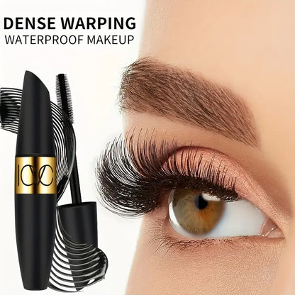 Mascara volume ultra noir avec cils en fibres, maquillage de cils imperméable, longue durée et anti-taches 