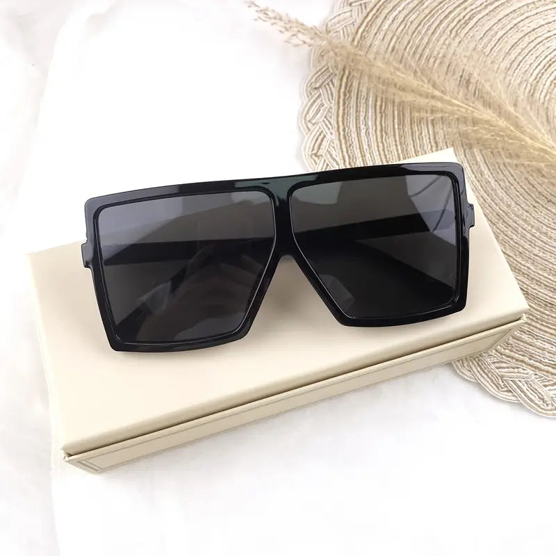 Oversized Square Frame Fashion Sunglasses For Women Men Y2K Solid Glasses Casual Photo Prop For Party Beach