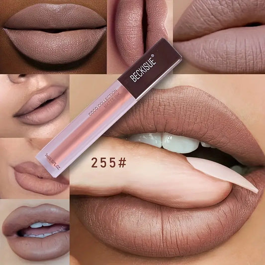 Coffee Nude Matte Velvet Lipstick, 5 Pcs Set Of Dark And Light Coffee Lip Glaze Set, Dark Skin Color Brown Non-stick Cup Lip Gloss Lipstick