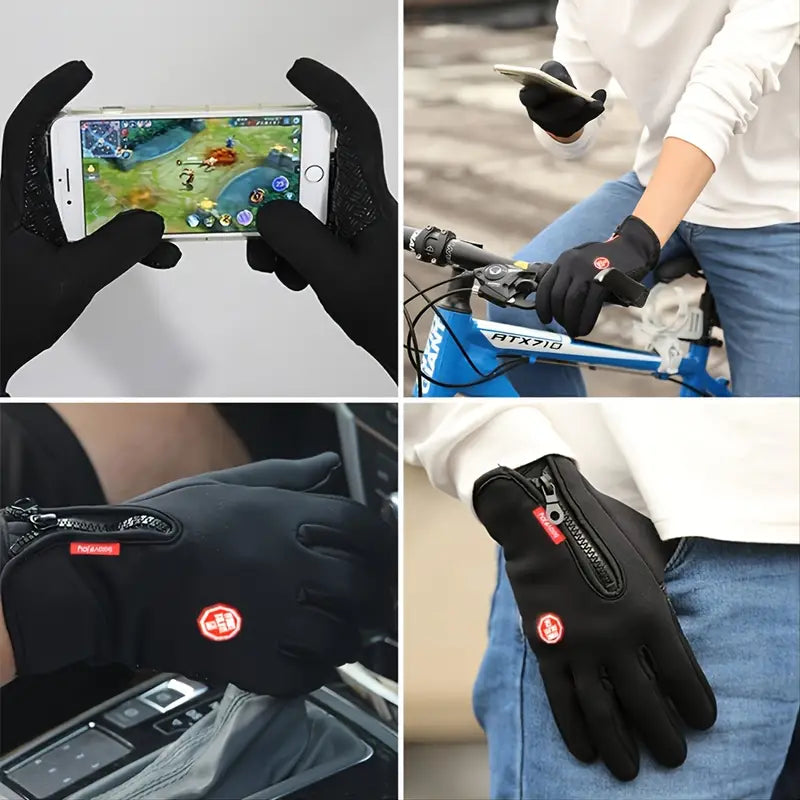 Gants d'hiver chauds, coupe-vent, chauds, utilisables pour écran tactile, gants en spandex (choisissez la taille en fonction de la circonférence de la main), choix idéal pour les cadeaux unisexes 