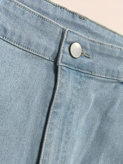 Short en jean Boho grande taille, short en jean skinny à ourlet brut découpé à imprimé cachemire pour femme 